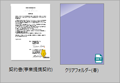 署名済み文書とDocuWorks入れ物の画像